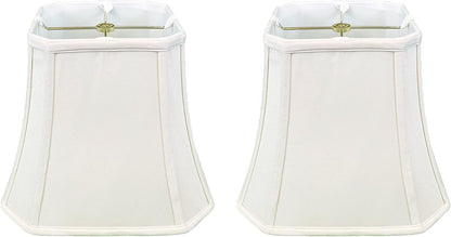 BSO-705-16WH Square Cut Corner Bell Basic Lamp Shade, 9 X 16 X 13, White