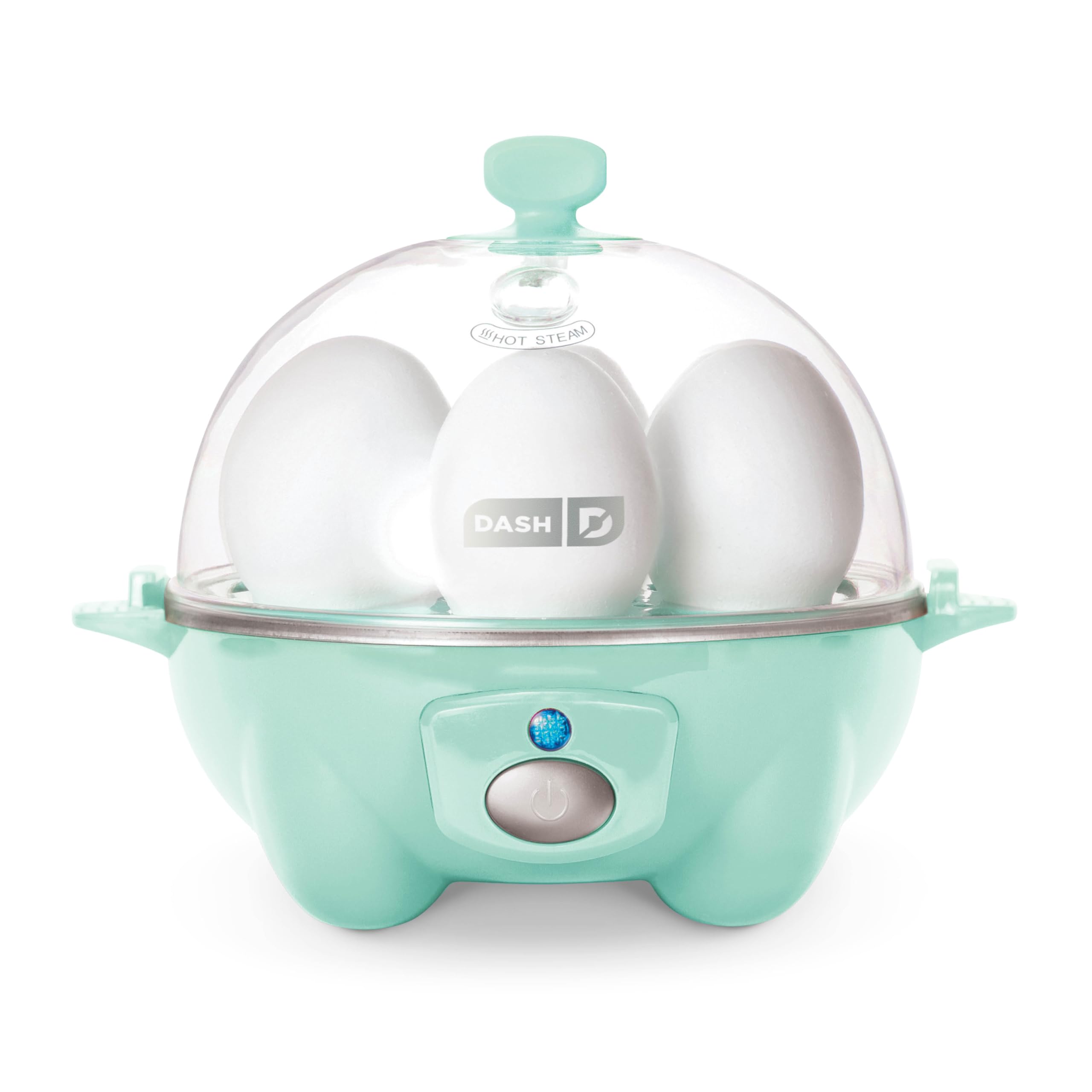 DASH Rapid Egg Cooker: 6 Egg Capacity Electric Egg Cooker for Hard Boiled Eggs, Poached Eggs, Scrambled Eggs, or Omelets with Auto Shut Off Feature - Aqua, 5.5 Inch (DEC005AQ)