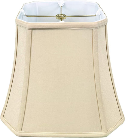 BSO-705-16WH Square Cut Corner Bell Basic Lamp Shade, 9 X 16 X 13, White
