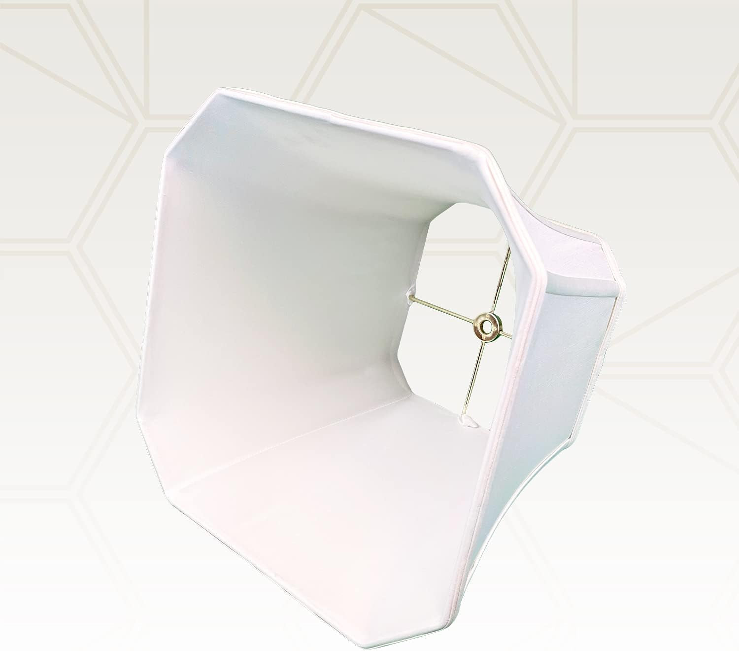 BSO-705-16WH Square Cut Corner Bell Basic Lamp Shade, 9 X 16 X 13, White