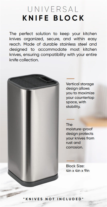 Universal Knife Block Holder, Silver
