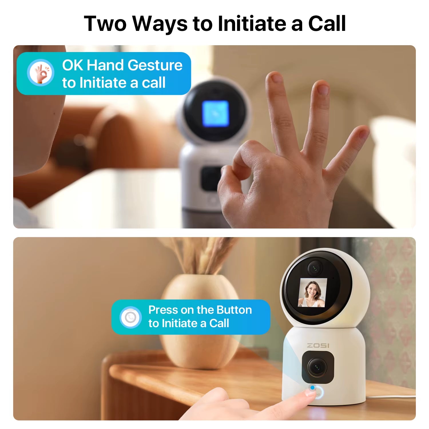 360�� Smart Home Security Camera PTZ Auto Tracking Baby Monitor AI Panoramic HD Night Vision Indoor Wifi Surveillance Camera