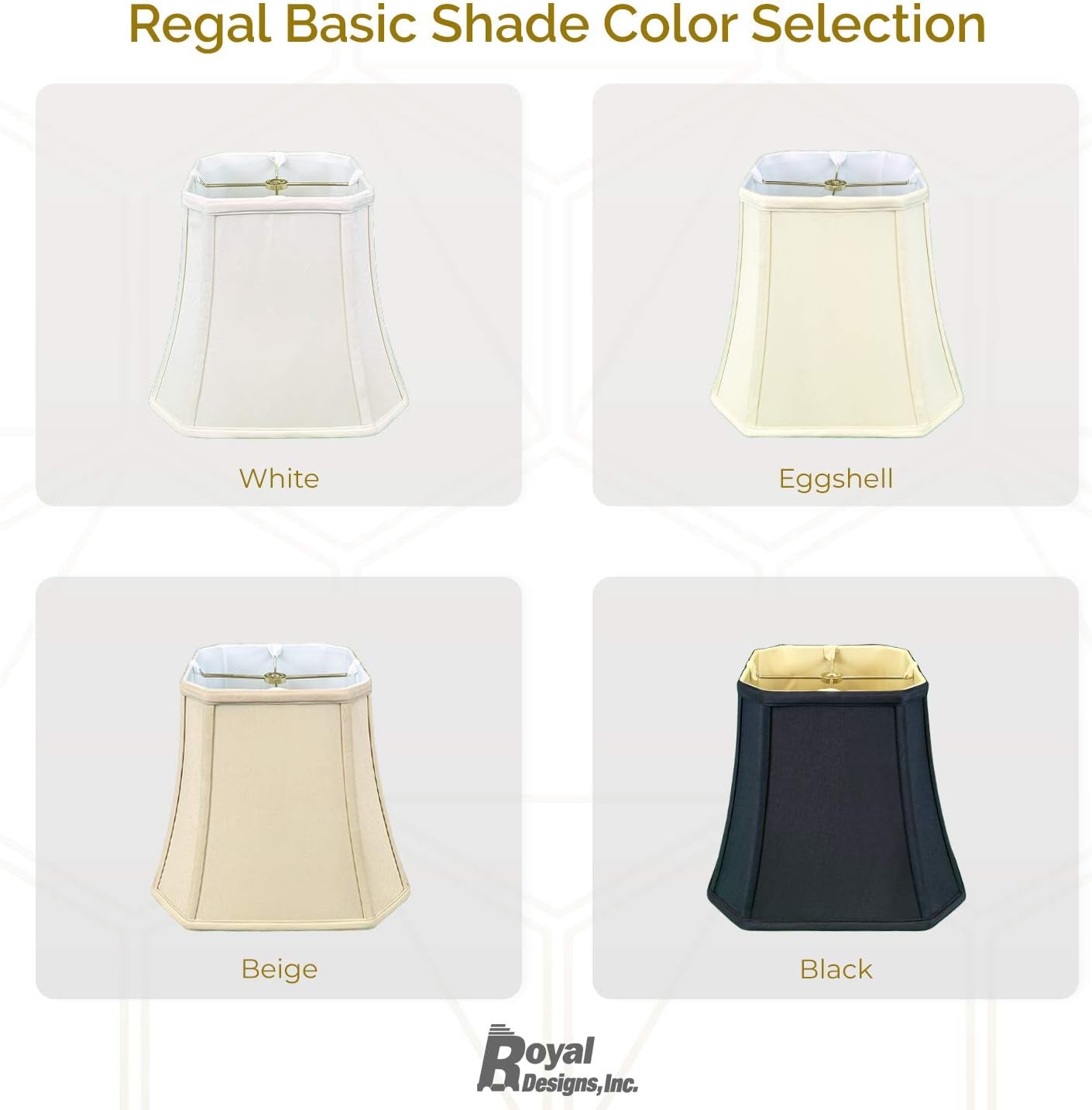 BSO-705-16WH Square Cut Corner Bell Basic Lamp Shade, 9 X 16 X 13, White