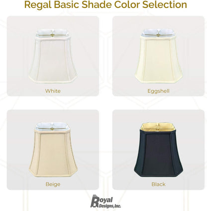 BSO-705-16WH Square Cut Corner Bell Basic Lamp Shade, 9 X 16 X 13, White