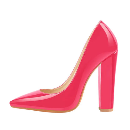 Onlymaker Women's Pointed Toe Block Heel Pump