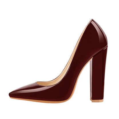 Onlymaker Women's Pointed Toe Block Heel Pump