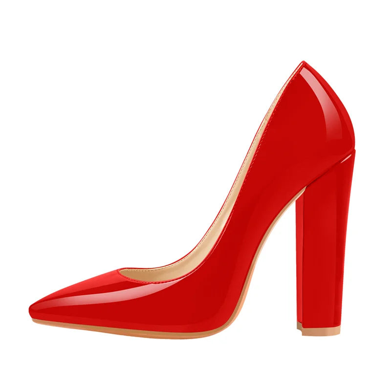 Onlymaker Women's Pointed Toe Block Heel Pump