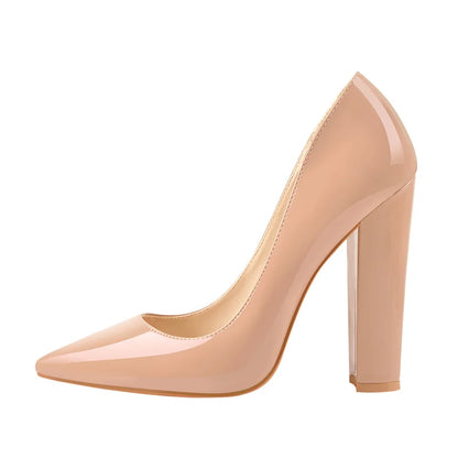 Onlymaker Women's Pointed Toe Block Heel Pump