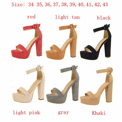 Brand Elegant Sandals Women High Heels Pumps Super High Heel 13cm Women's Banquet Sandals Waterproof Platform Toe Sandals