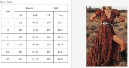 Embrace bohemian elegance with this stunning red maxi dress featuring a bold paisley print.