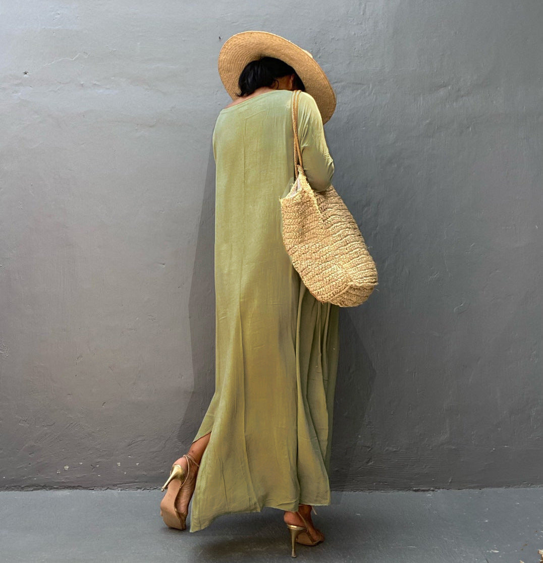 Transform your beach and resort looks with this versatile Boho Kaftan Dress.