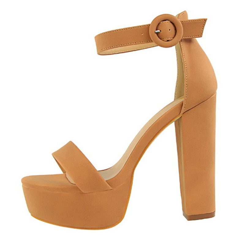 Brand Elegant Sandals Women High Heels Pumps Super High Heel 13cm Women's Banquet Sandals Waterproof Platform Toe Sandals
