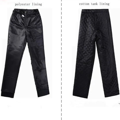 Men's Genuine Leather Pants, Thick, Large Size, Cowskin, High Waist, Straight, Windproof, Autumn, Winter
