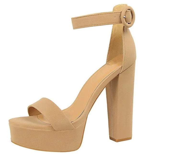 Brand Elegant Sandals Women High Heels Pumps Super High Heel 13cm Women's Banquet Sandals Waterproof Platform Toe Sandals