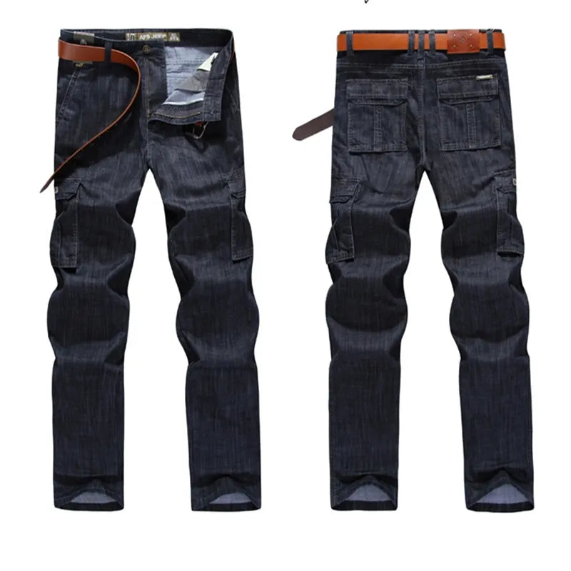 ICPANS Men’s Loose Fit Cargo Pants – Cotton, Full Length, Multi-Pocket