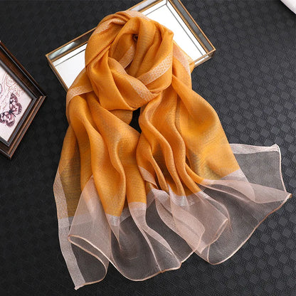 Summer Silk & Wool Long Scarf – Soft Lightweight Wrap for Women
