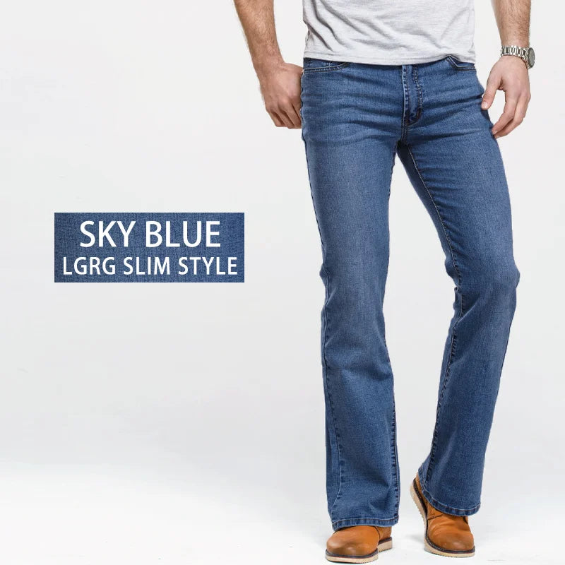LGRG Men’s Bootcut Jeans – Slim Fit, Stretch Denim, Mid Waist