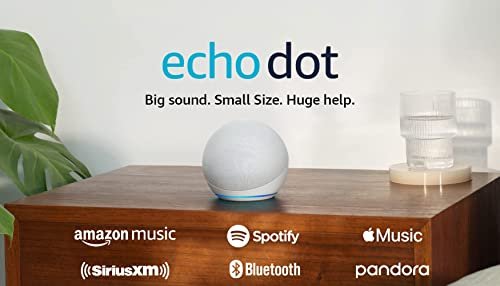Amazon Echo Dot (newest model), Vibrant sounding Alexa speaker, Great for bedrooms, dining rooms and offices, Glacier White - eighttwentytwo92