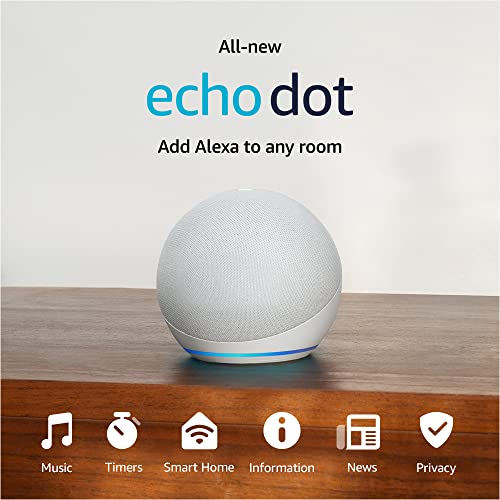 Amazon Echo Dot (newest model), Vibrant sounding Alexa speaker, Great for bedrooms, dining rooms and offices, Glacier White - eighttwentytwo92
