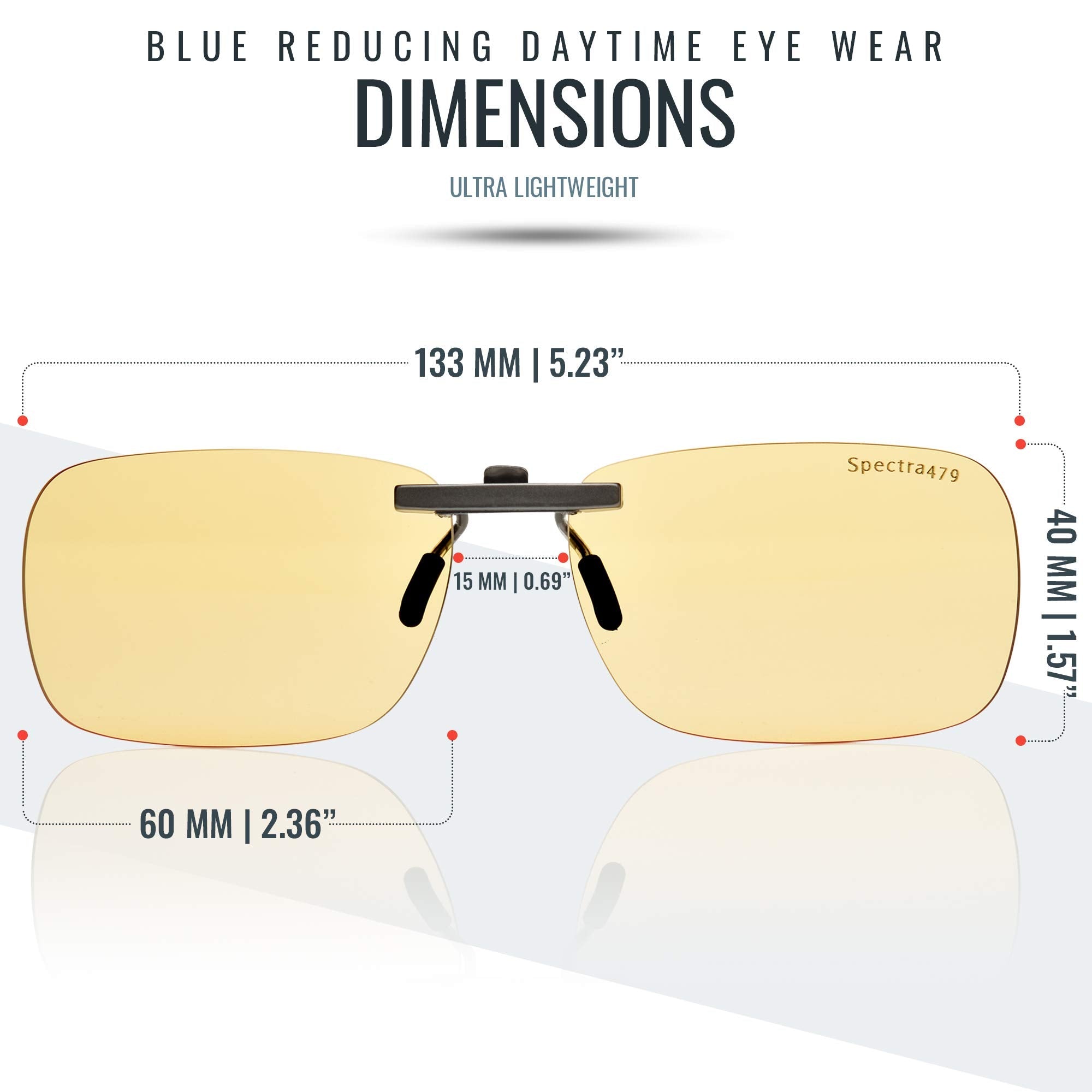 Blue Light Blocking Clip On Glasses - Effective Computer Glasses for Men and Women, Durable Lightweight Design Reduce Eyestrain, Headaches for All Day Screen Time and Gaming Protection (Daytime Lens) - eighttwentytwo92