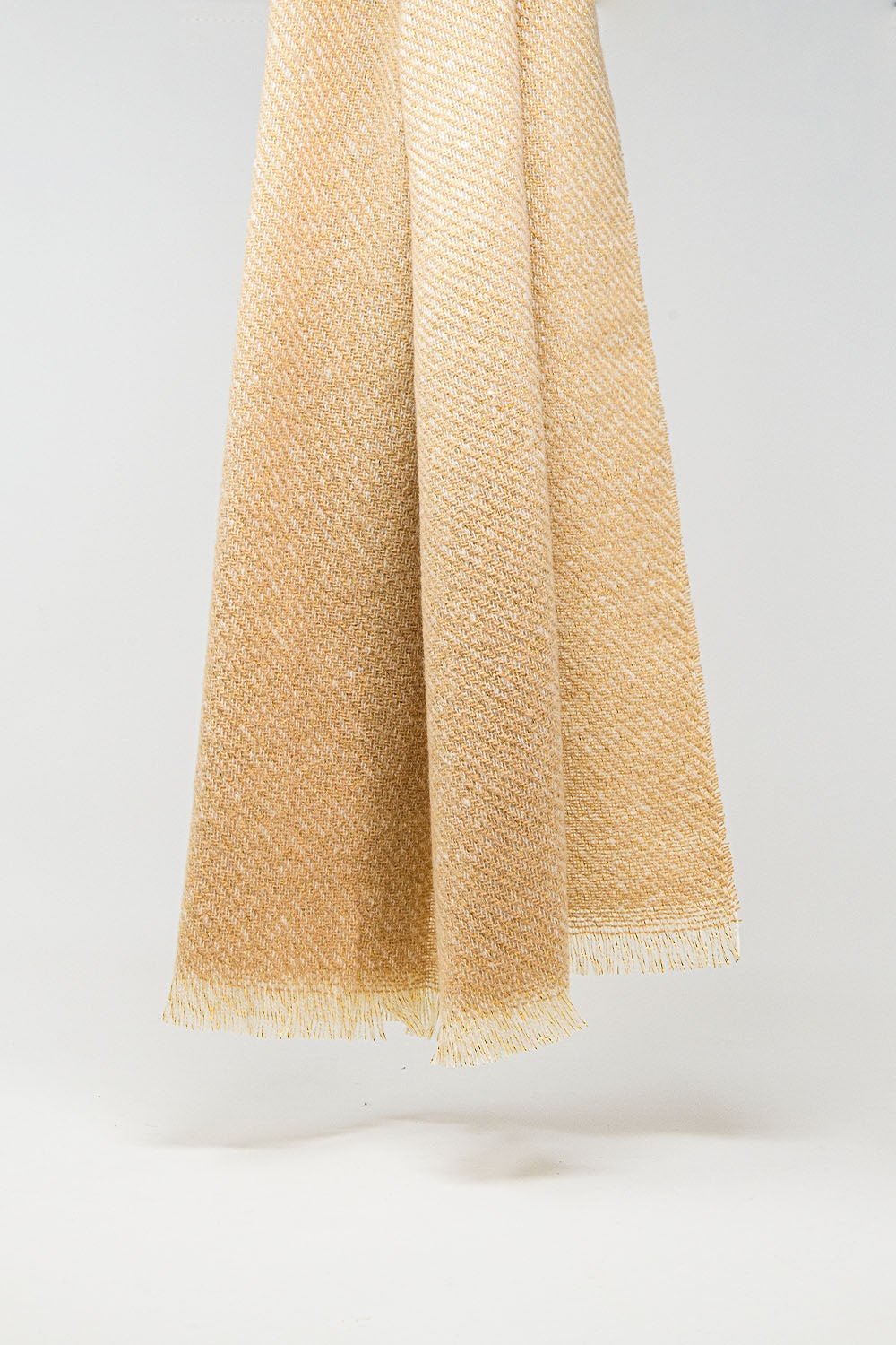 Camel - Colored Scarf With Gold Thread Detail - eighttwentytwo92