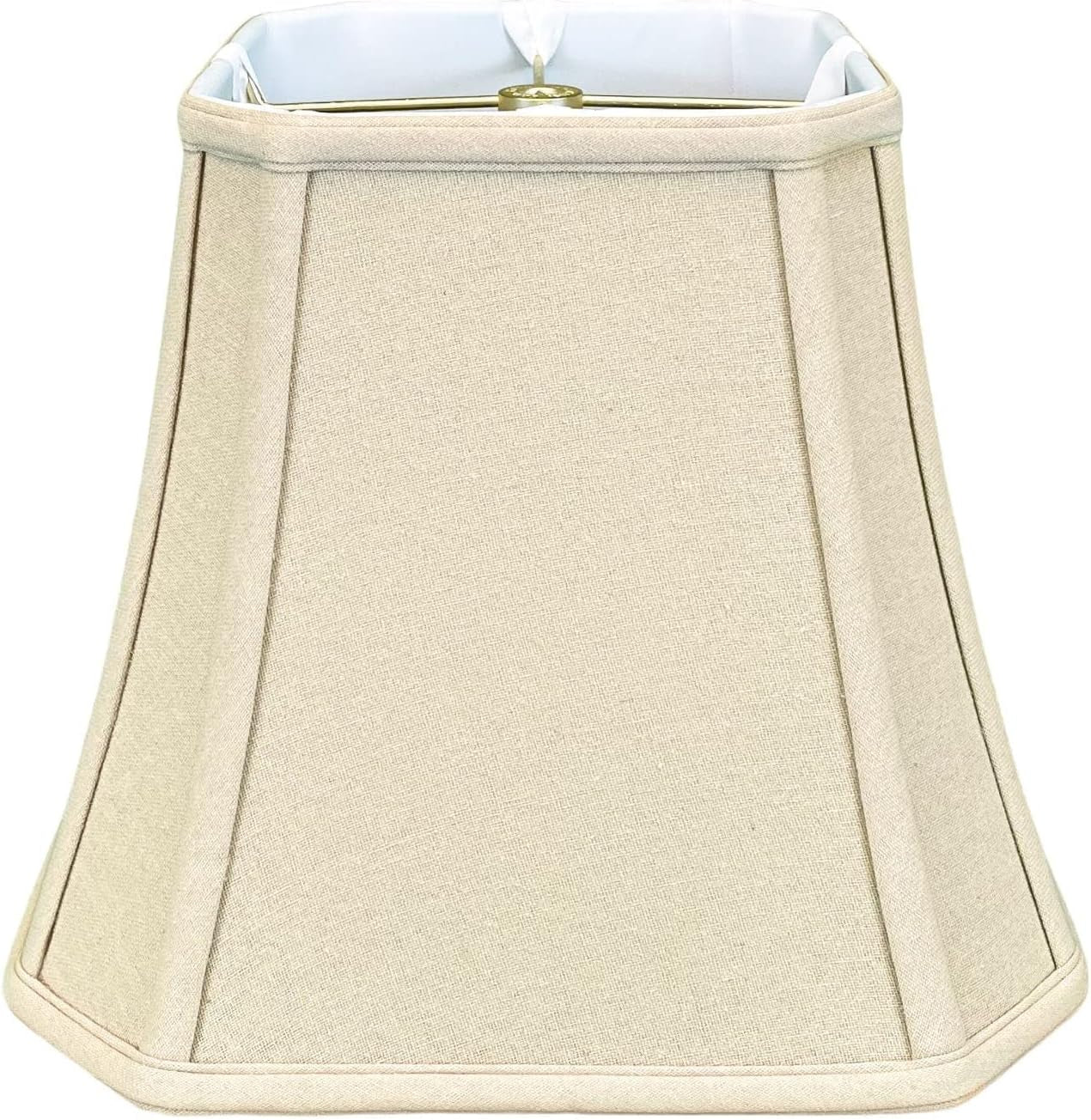 BSO-705-16WH Square Cut Corner Bell Basic Lamp Shade, 9 X 16 X 13, White