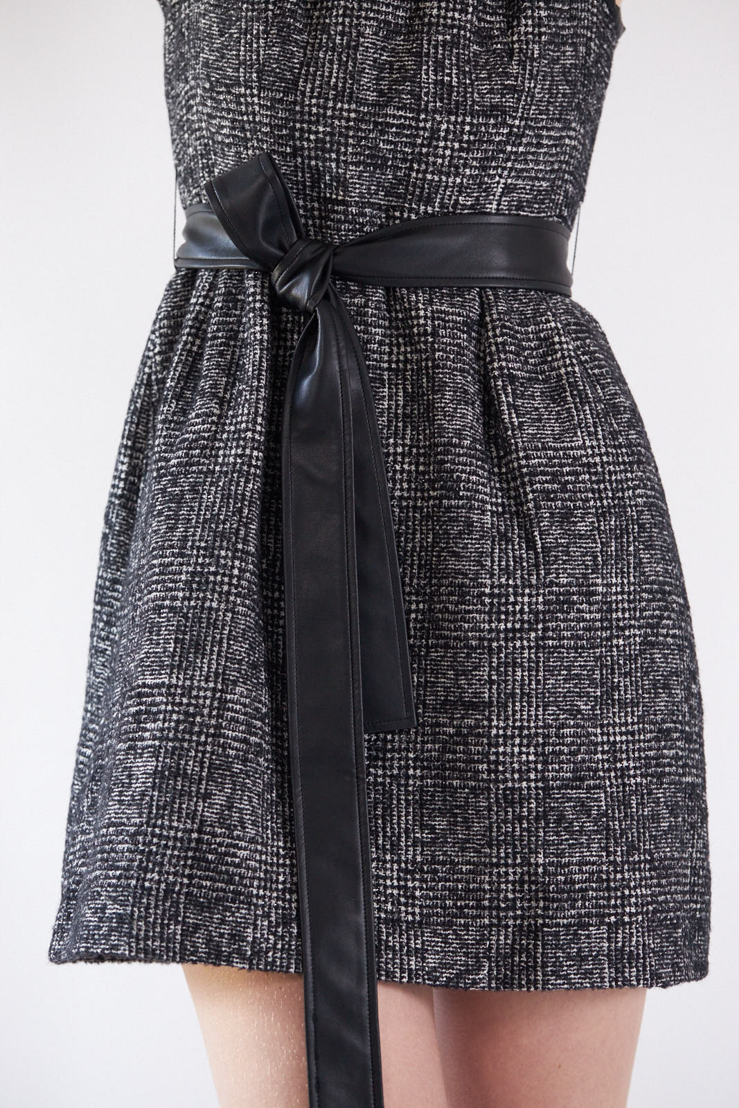 Chic Tweed Mini Dress with Belt Boss Woman Style - eighttwentytwo92