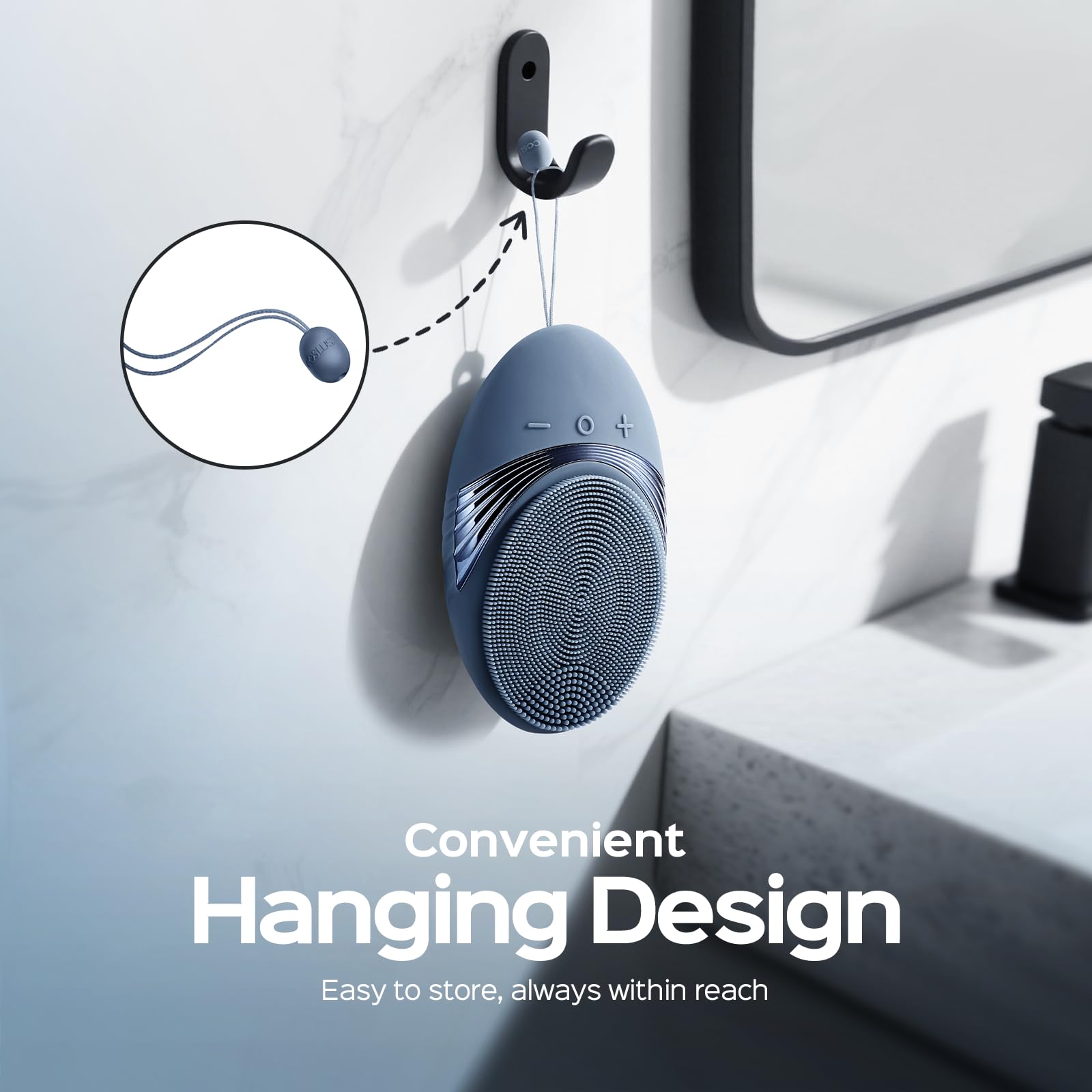 COSLUS Facial Cleansing Brush Face Scrubber: Portable Silicone Waterproof Rechargeable Face Wash Brush, 5 Cleansing Modes, Electric Deep Cleaning for Men & Women, Removing Blackhead, Exfoliating - eighttwentytwo92