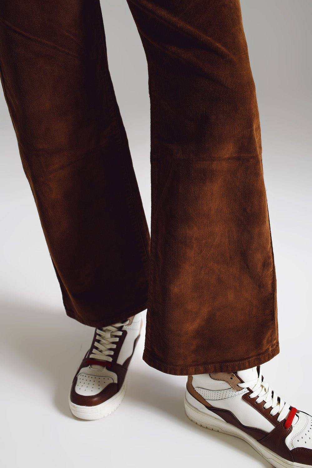 Cropped Cord Pants in Brown - eighttwentytwo92