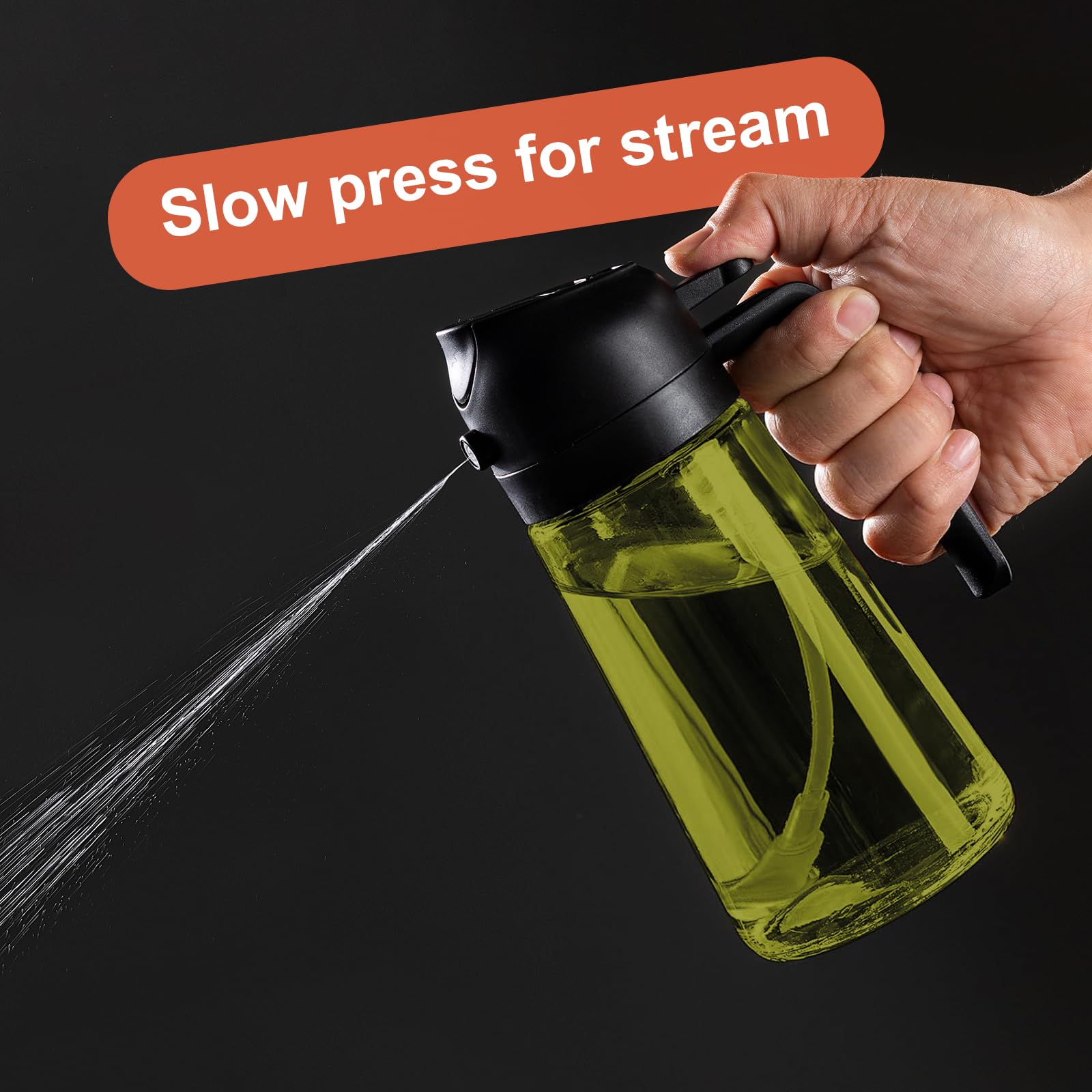 CXINYI - 16oz/470ml Olive Oil Dispenser for Kitchen with Stickers - 2 in 1 Olive Oil Sprayer for Cooking, Air Fryer, and Salad, Black (Light - Proof Kitchen Gadget) - eighttwentytwo92