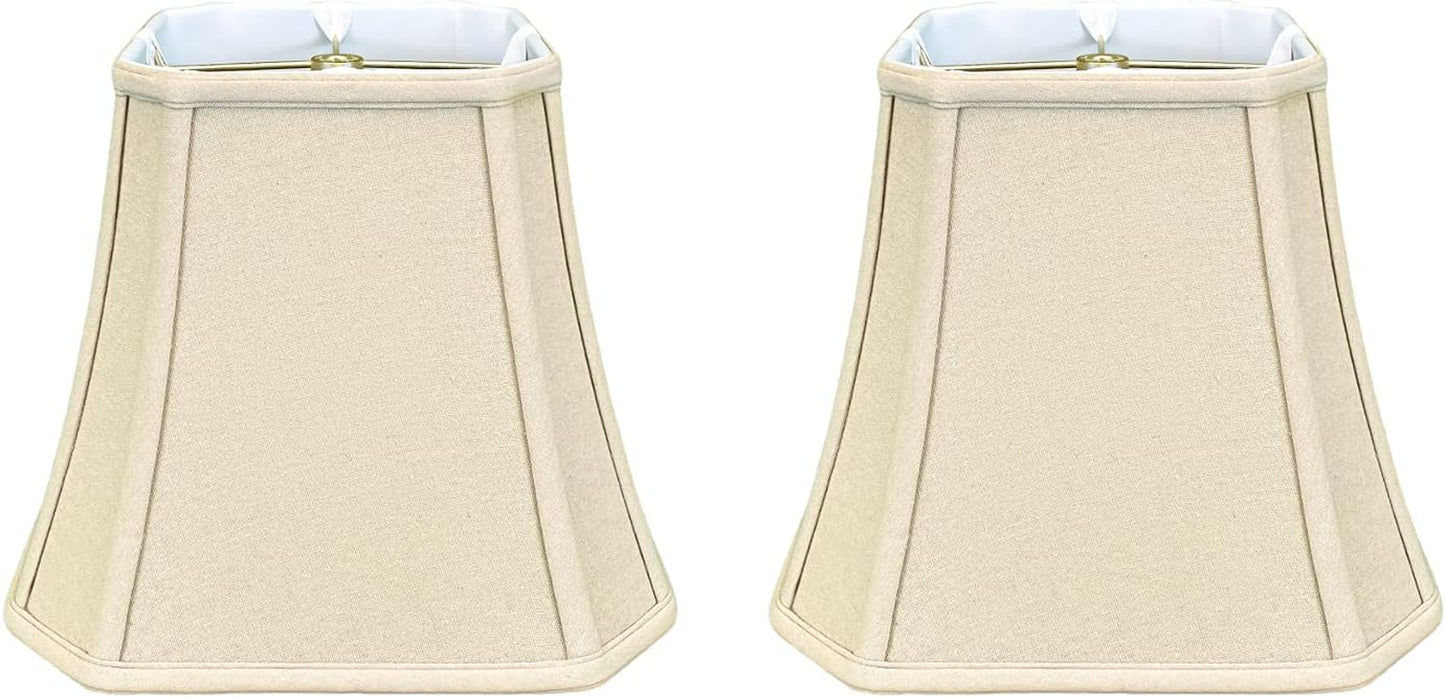 BSO-705-16WH Square Cut Corner Bell Basic Lamp Shade, 9 X 16 X 13, White