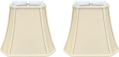 BSO-705-16WH Square Cut Corner Bell Basic Lamp Shade, 9 X 16 X 13, White