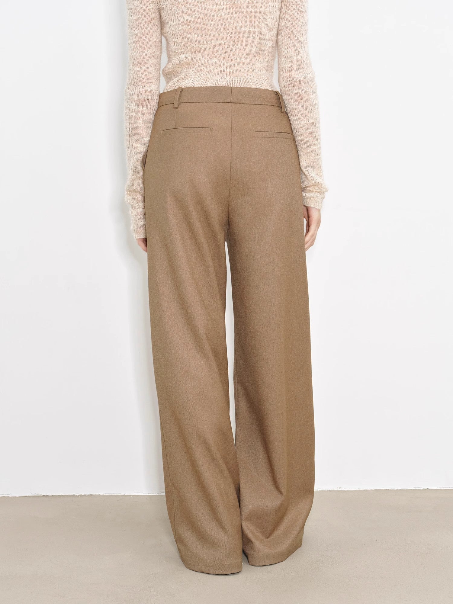 Draped Pleated Wide - Leg Pants for Women | Mid - Rise Tailored Fit Trousers - eighttwentytwo92