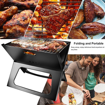 Portable Foldable Charcoal Grill – Compact BBQ with Large Cooking Area