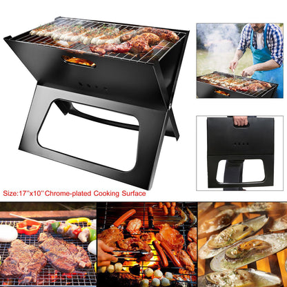 Portable Foldable Charcoal Grill – Compact BBQ with Large Cooking Area