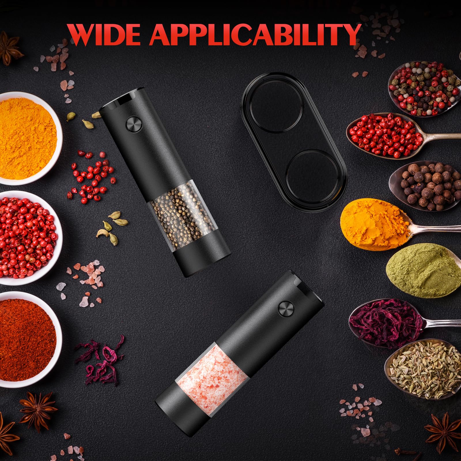 Electric Salt and Pepper Grinder Set Automatic Battery Pepper Mill Shakers Adjustable Coarseness Upgraded Larger Capacity with Led Home and Kitchen Appliances Christmas Gifts for Women - eighttwentytwo92