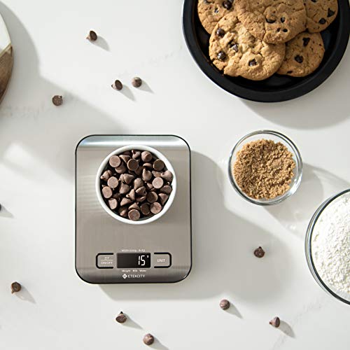 Etekcity Food Kitchen Scale, Digital Grams and Ounces for Weight Loss, Baking, Cooking, Keto and Meal Prep, LCD Display, Medium, 304 Stainless Steel - eighttwentytwo92