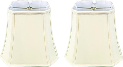 BSO-705-16WH Square Cut Corner Bell Basic Lamp Shade, 9 X 16 X 13, White