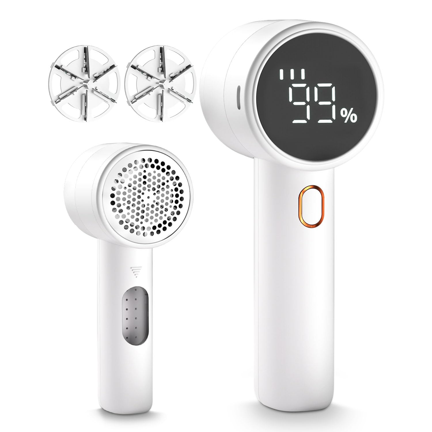 Fabric Shaver, Lint Remover Rechargeable, Electric Portable Sweater Defuzzer with 3 Speeds, 6 Leaf Blades, Digital LED Display to Remove Pilling for Clothes, Furniture, Sweater, Couch, Blanket - eighttwentytwo92