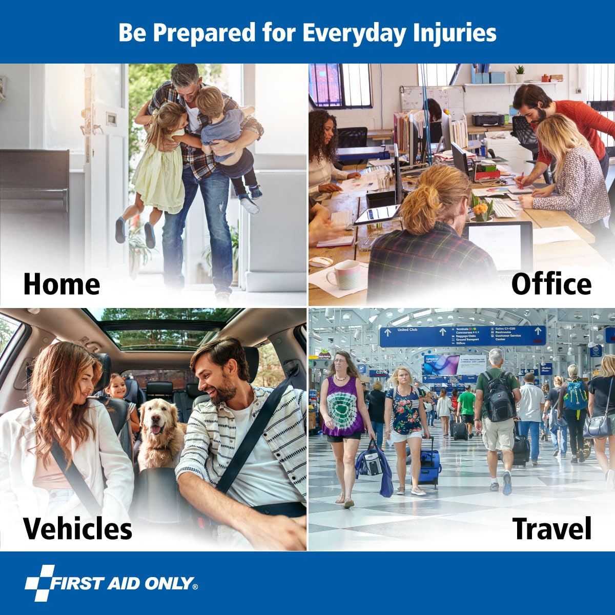 First Aid Only 298 Piece All - Purpose Emergency First Aid Kit for Home, Office, Car, Apartment, Dorm, and Camping, Travel - Friendly Compact Pouch Fits in Backpacks, Suitcases, Cabinets, and Drawers - eighttwentytwo92