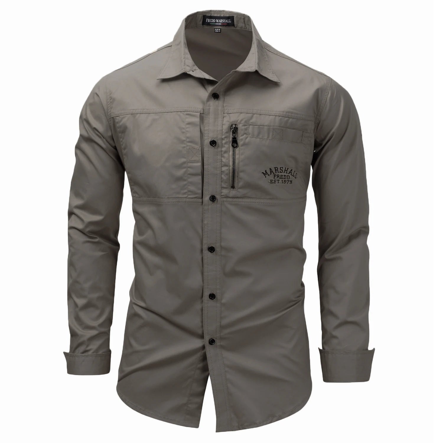 Fredd Marshall Men's Military Cotton Shirt - eighttwentytwo92
