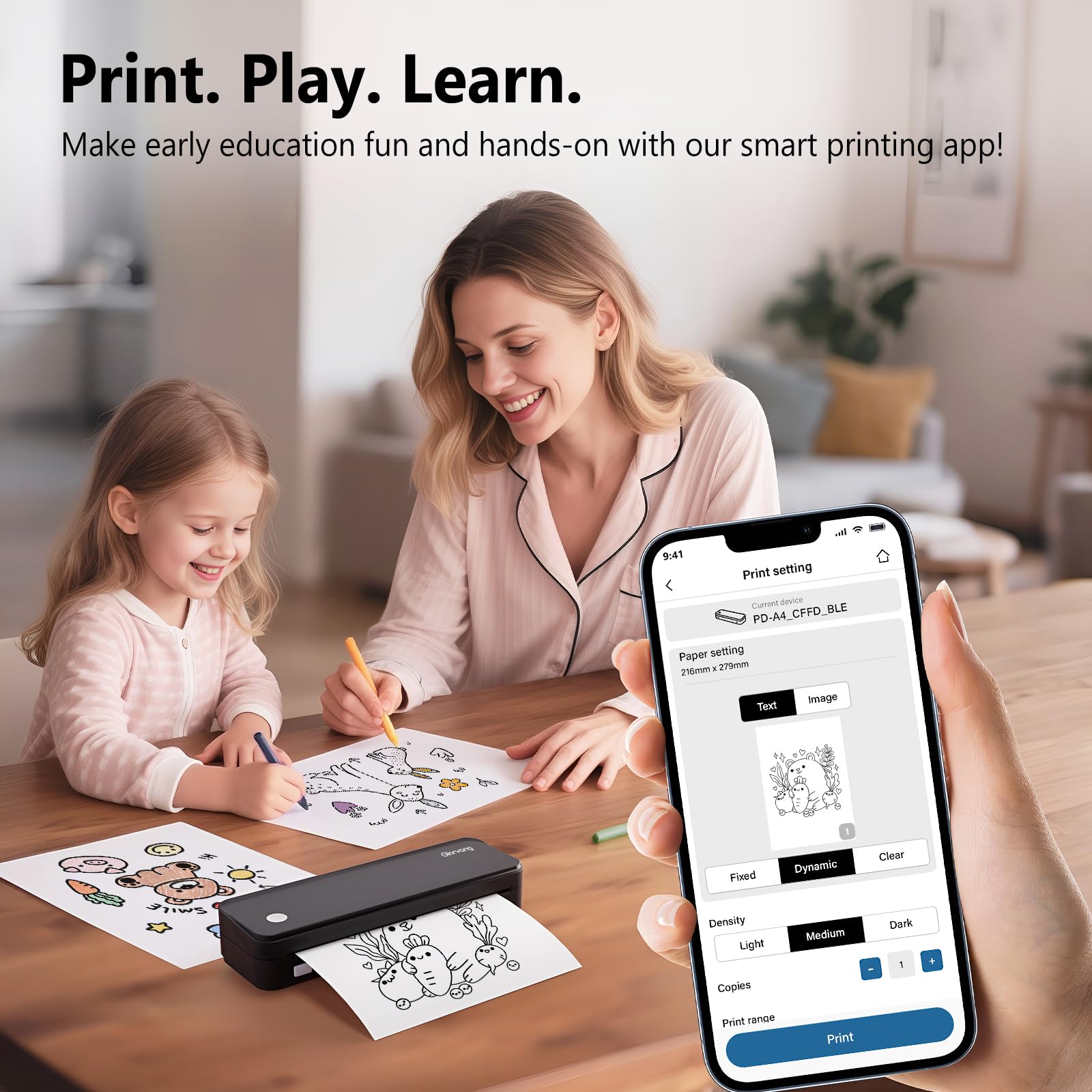 Gloryang Inkless Portable Printer for Travel, Wireless Thermal Printer Supports 8.5 x 11 Inch Thermal Paper, Bluetooth Machine Includes Carry Case and 3 Rolls of Paper Kit, Black - eighttwentytwo92