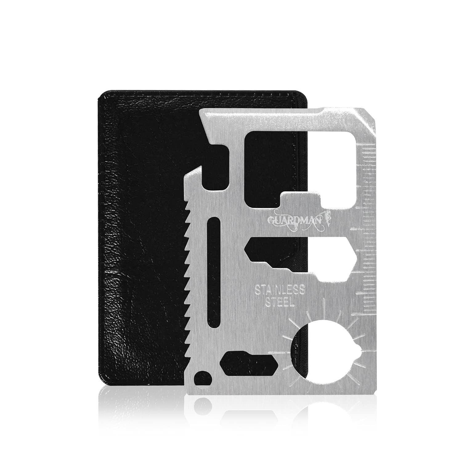 GUARDMAN 11 - in - 1 Survival Credit Card Multitool – Fathers Day Stocking Stuffer Christmas Gift - Multipurpose Tactical Wallet Tool With Bottle Opener, Survival Knife For Men Birthday Dad - eighttwentytwo92