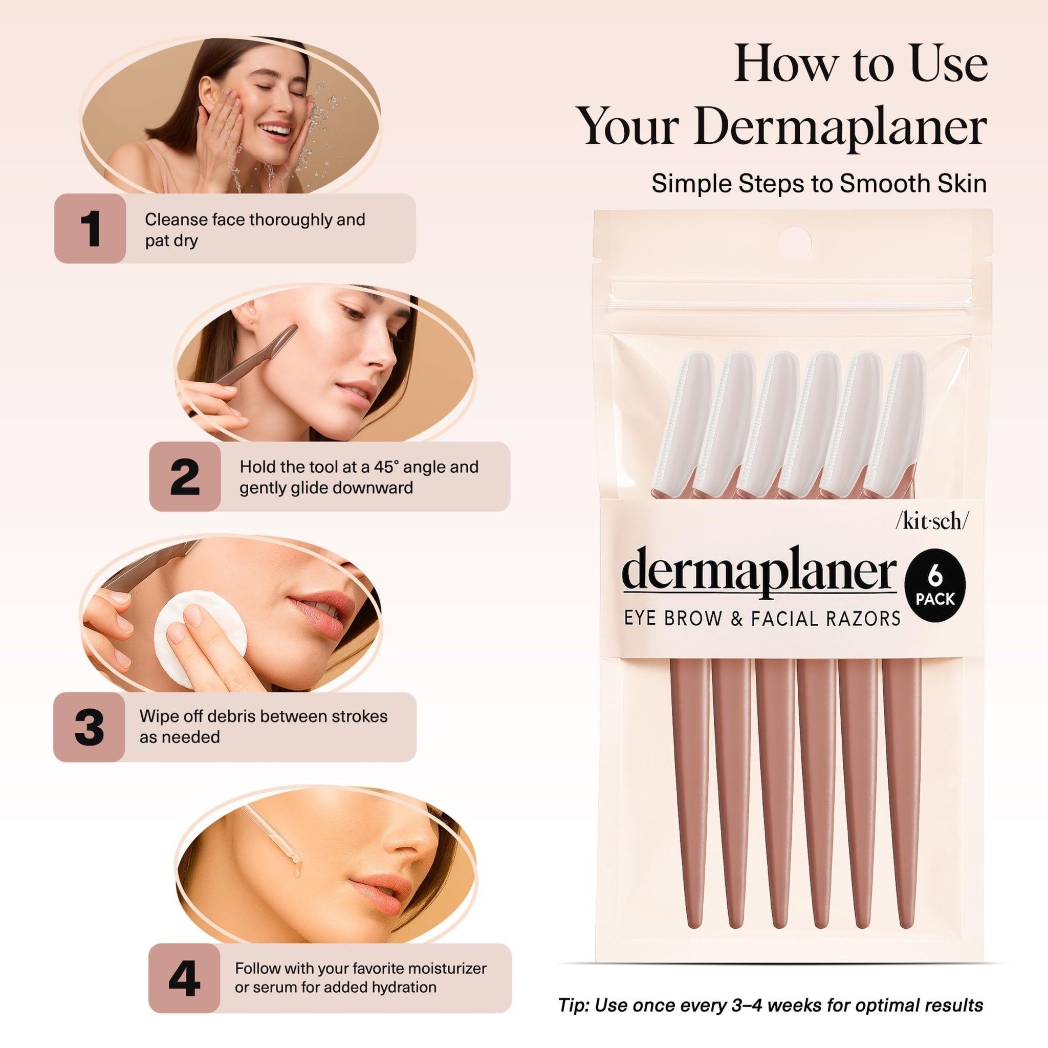 Kitsch Dermaplane Razor for Women Face – Face Razors for Women & Men, Eyebrow Trimmer & Face Shaver – Exfoliating Facial Razor & Skin Care Tool for Smoother Skin - Terracotta, 12 pcs - eighttwentytwo92