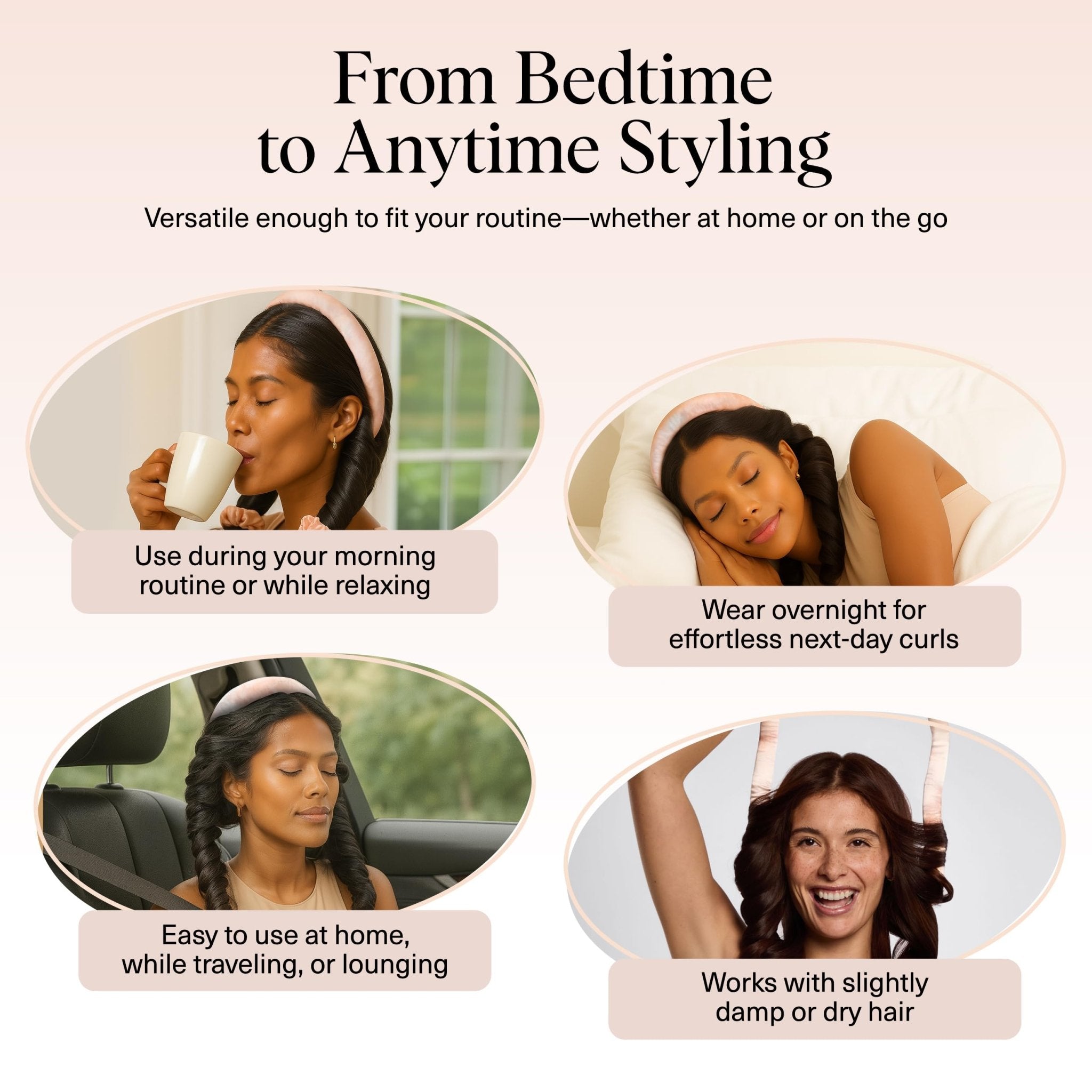 Kitsch Satin Heatless Curling Set – Heatless Curls Overnight with 34" Hair Curler & 2 Satin Scrunchies – Comfortable Hair Curlers to Sleep In for Frizz - Free, No Heat Damage Styling - Sunset Tie Dye - eighttwentytwo92