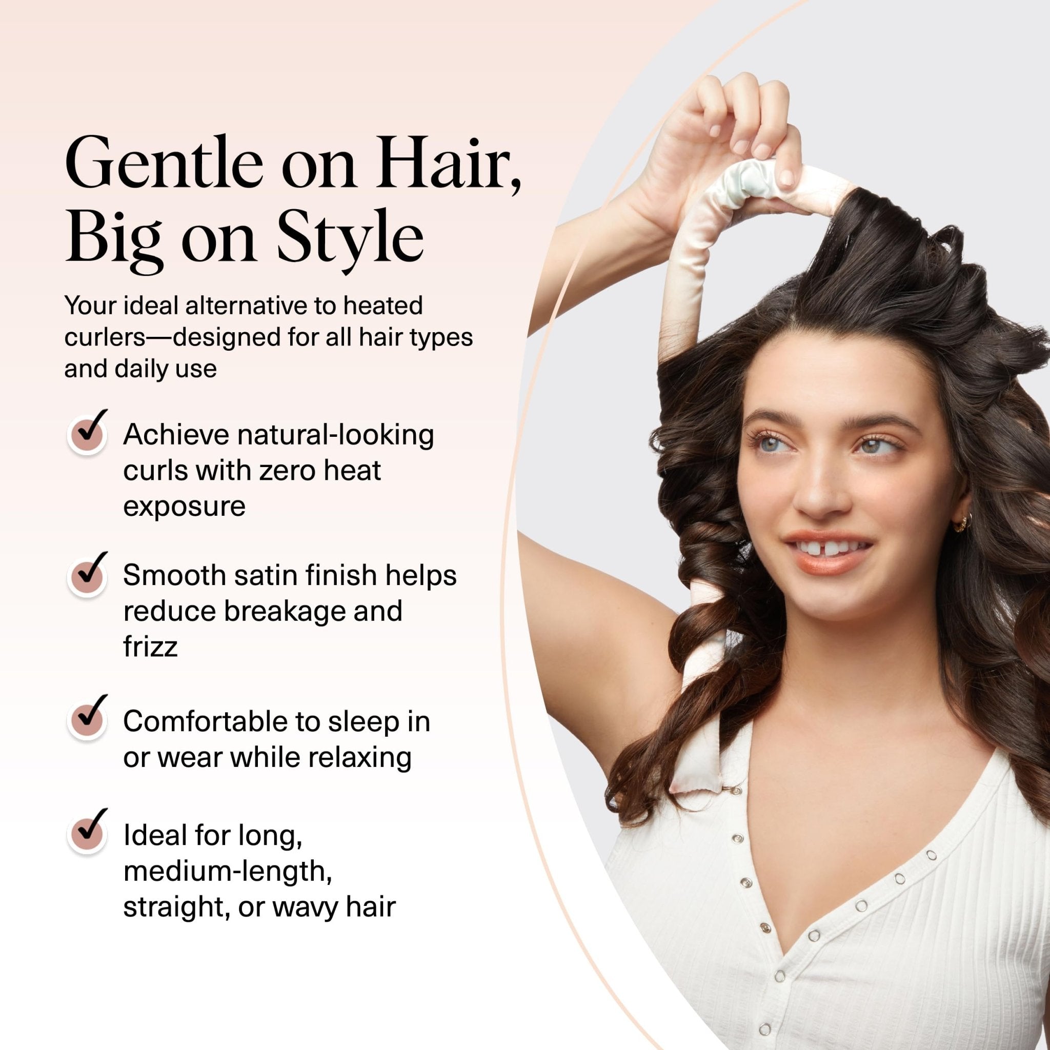 Kitsch Satin Heatless Curling Set – Heatless Curls Overnight with 34" Hair Curler & 2 Satin Scrunchies – Comfortable Hair Curlers to Sleep In for Frizz - Free, No Heat Damage Styling - Sunset Tie Dye - eighttwentytwo92