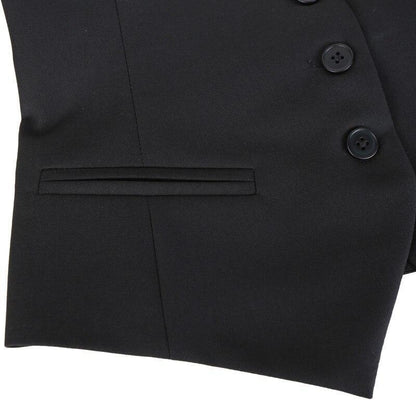 Akino High-Waisted Button Front Vest in Black