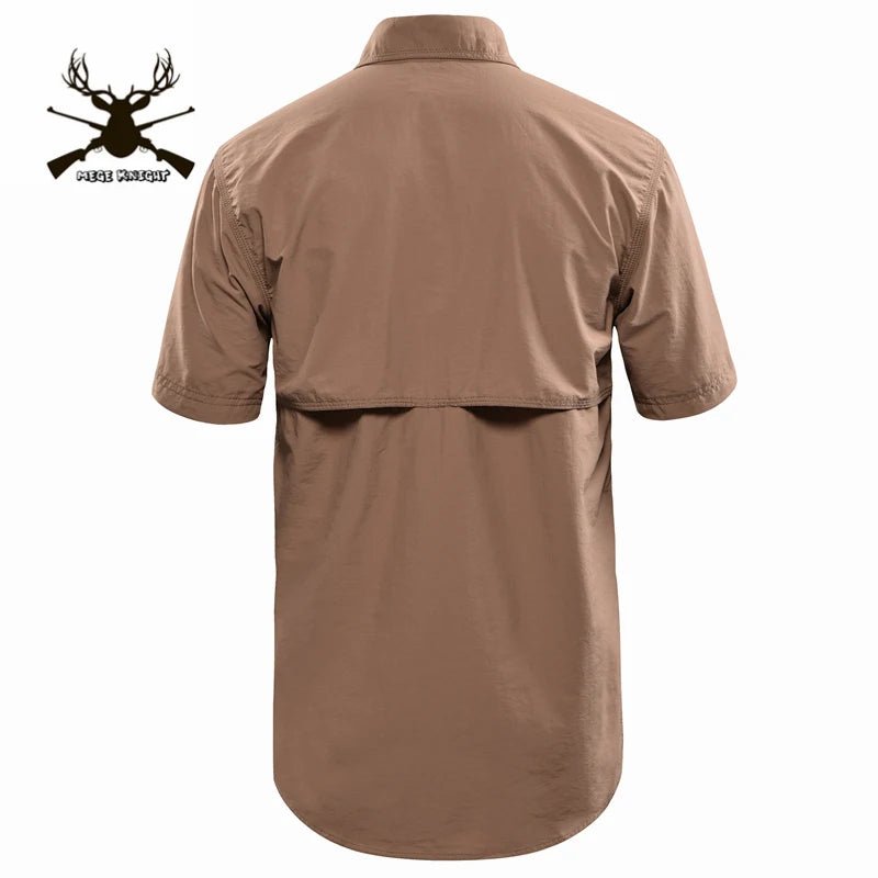 MEGE Summer Men Shirt Military Men Short Sleeve Shirt Casual Shirt Mens Brand Social Clothing Chemise Homme Camisa Masculina 2XL - eighttwentytwo92