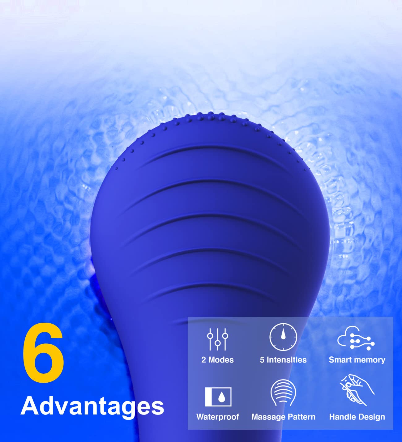 NågraCoola CLIE Facial Cleansing Brush, Waterproof and Rechargeable Face Scrub Brush for Men & Women, Cleansing, Exfoliating and Massaging, Electric Face Scrubber - Blue - eighttwentytwo92