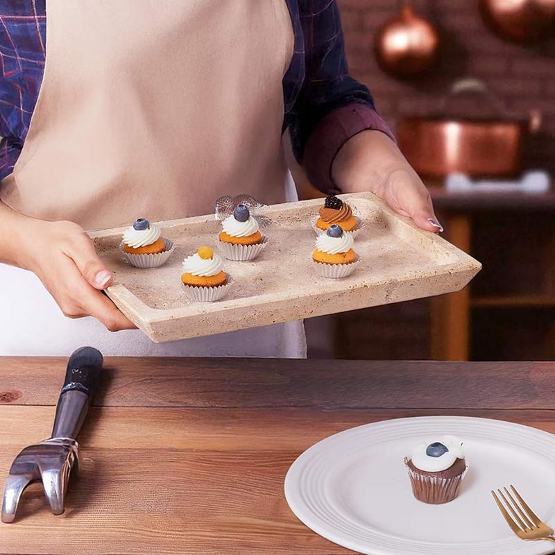 Natural Marble Rectangular Serving Tray – Premium Stone Décor & Table Organizer - eighttwentytwo92